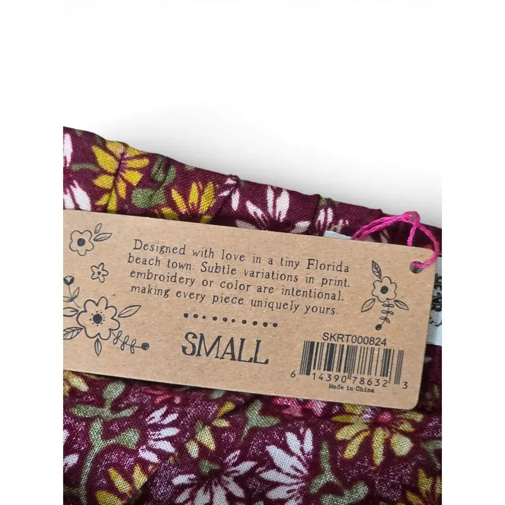 New with Tags Natural Life Camille Embroidered Maxi Skirt Boho Floral S - Picture 8 of 8